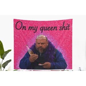 On My Queen Stuff Tapestry Bertram Meme Banner 3x5 Feet with Brass Grommets